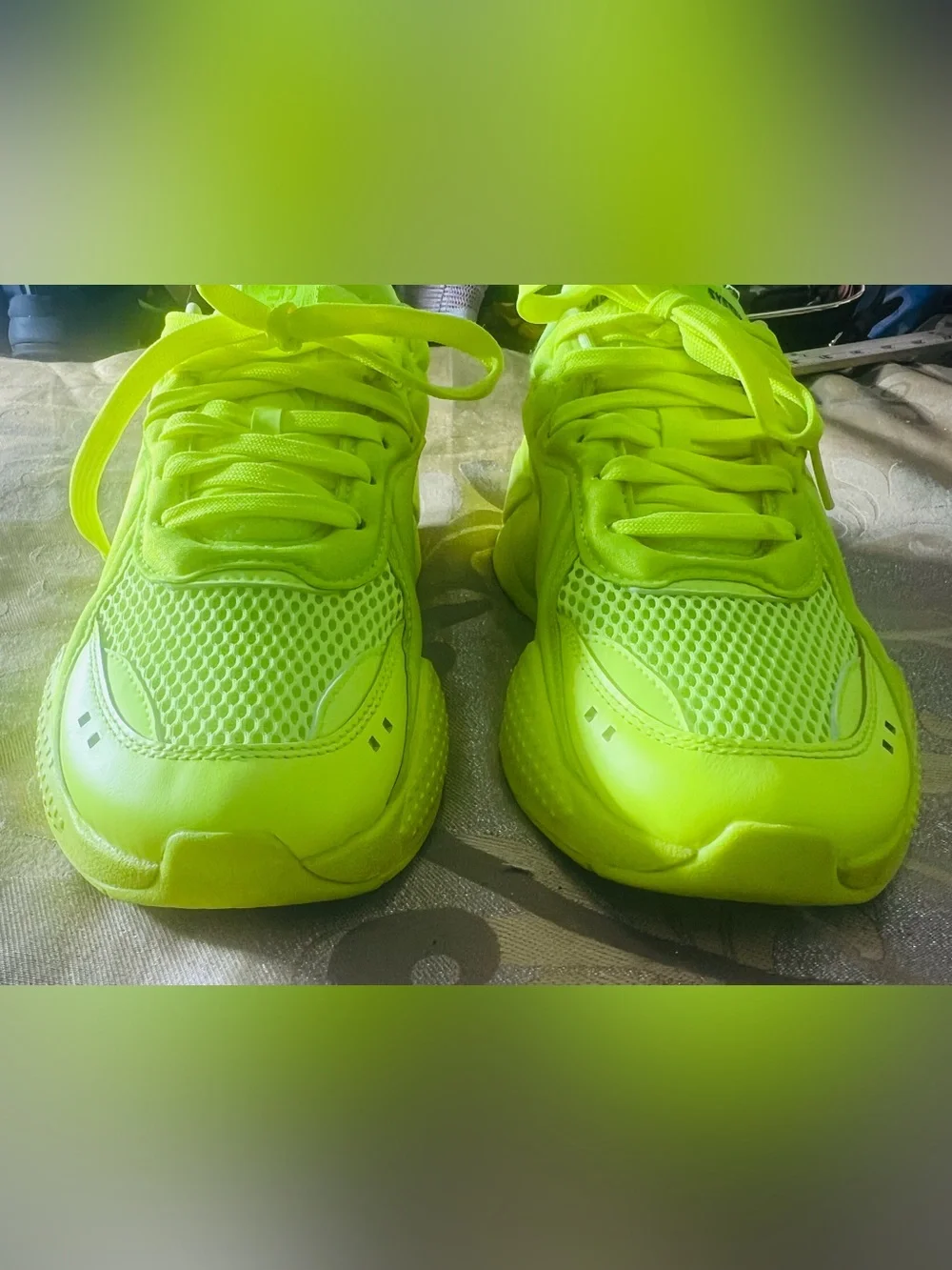 Puma RS-X Yellow Alert Neon Sneakers Womens Size 6.5 Chunky Running Shoes